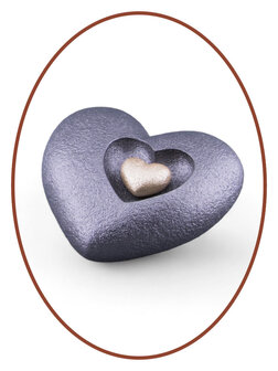 Mini Ash Urn &#039;Heart in Heart&#039; in Different Colors - HMP613