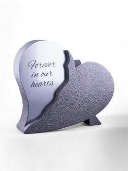 Steel Look Mini Ash Urn Broken Heart  - HMP609