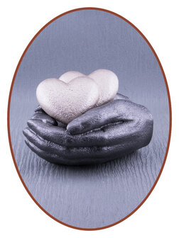 Mini Ash Urn &#039;Hearts in Hands&#039; in Different Colors - HMP637