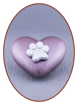 Mini Ash Urn &#039;Heart with Paw print&#039; in Different Colors - HMP601D