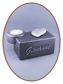 Mini Ash Urn with Tealight Holder &#039;Name &amp; Hearts&#039; - HMP661B