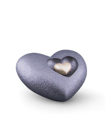 Mini Ash Urn 'Heart in Heart' in Different Colors - HMP613