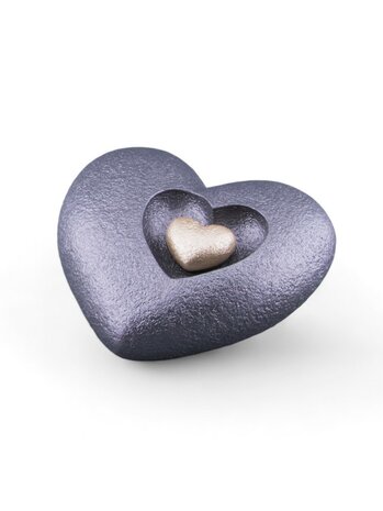 Mini Ash Urn 'Heart in Heart' in Different Colors - HMP613