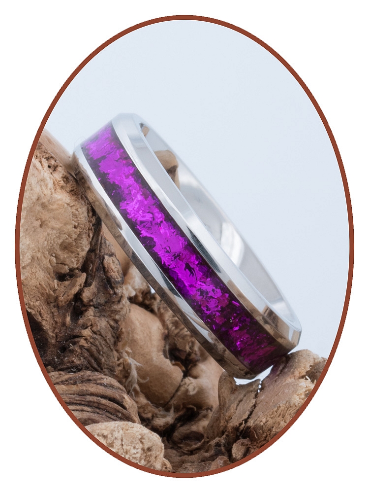 Holographic' - Special Cremation Ashes Ring - 6 or 8mm width -  JRB146HG-4M2B - JB Memorials affordable ash pendant ash jewelry ash ring  ash bracelet mini urn