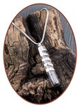 Stainless Steel JB Memorials Design 'Spiral' Cremation Glass Pendant - B421