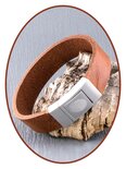 JB Memorials Multi Color Stainless Steel Leather Cremation Ash Bracelet - ZAS060