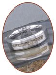 JB Memorials Silver Chrome Cremation Ring-7mm - RB045CCM 