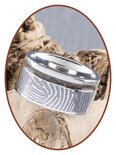 JB Memorials Silver Chrome Ladies Fingerprint Cremation Ring - RB046DV