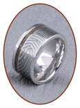 JB Memorials Silver Chrome Ladies Fingerprint Cremation Ring - RB046DV