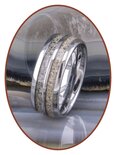 JB Memorials Tungsten Carbide Cremation Ring with Double Ash Processing - WR004DUO