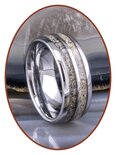 JB Memorials Tungsten Carbide Cremation Ring with Double Ash Processing - WR004DUO