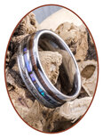 JB Memorials Natureline Wood / Abalone Shell Tungsten Cremation Ash Ring - WR006