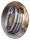 JB Memorials Natureline Wood Tungsten Cremation Ash Ring - WR006A