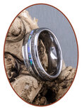 JB Memorials Natureline Abalone Shell Tungsten Duo Cremation Ash Ring - WR007