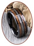 JB Memorials Natureline Wood Black Ceramic Zirconium Cremation Ash Ring - WR013A