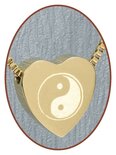 Stainless Steel 'Yin-Yang' Heart Cremation Pendant Gold Plated - G304G