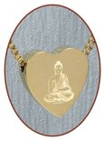 Stainless Steel 'Buddha' Heart Cremation Pendant Gold Plated - G304H