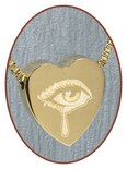 Stainless Steel 'Tear' Heart Cremation Pendant Gold Plated - G304K