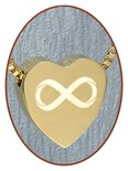 Stainless Steel 'Infinity' Heart Cremation Pendant Gold Plated - G304N