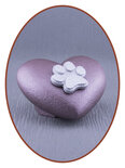 Mini Ash Urn 'Heart with Paw print' in Different Colors - HMP601D