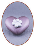 Mini Ash Urn 'Heart with Paw print' in Different Colors - HMP601D