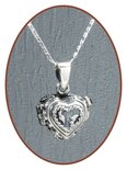 925 Sterling Silver 'Heart' Ash Medaillon  - ZSP021