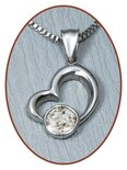 316L Stainless Steel JB Memorials 'Heart' Cremation Pendant - RSP119