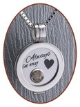 316L Stainless Steel JB Memorials Silver Cremation Locket Pendant - RSP072C