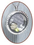 316L Stainless Steel JB Memorials Glass Medaillon Cremation Pendant - RSP081