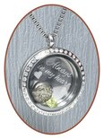 316L Stainless Steel JB Memorials Glass Medaillon Cremation Pendant - RSP081