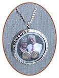 316L Stainless Steel JB Memorials Glass Medaillon 'DUO' Cremation Pendant - RSP085