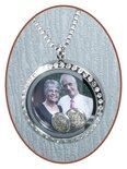 316L Stainless Steel JB Memorials Glass Medaillon 'DUO' Cremation Pendant - RSP085