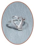 JB Memorials 925 Sterling Silver 'Heart' Cremation Ring - RB116