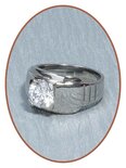 Stainless Steel CZ Cremation Ring - RB124