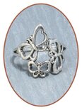 JB Memorials 925 Sterling Silver 'Butterfly' Cremation Ring - RB060