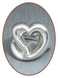 JB Memorials 925 Sterling Silver XL 'Heart' Cremation Ring - RB074