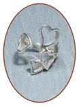 JB Memorials 925 Sterling Silver 'Hearts' Cremation Ring - RB033