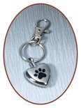 Stainless Steel Cremation  Key-ring 'Paw' - D052