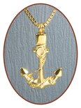 Stainless Steel 'Anchor' Gold color Cremation Pendant - B309G