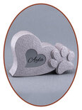 Mini Ash Urn 'Paws in Heart'  in Different Colors - HMP631