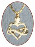 Stainless Steel 'Heart' Cremation Pendant Gold Plated - B399G