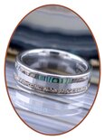 JB Memorials Natureline Abalone Shell Tungsten Cremation Ash Ring 6mm - WR008D