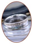 JB Memorials Natureline Abalone Shell Tungsten Cremation Ash Ring 6mm - WR008D