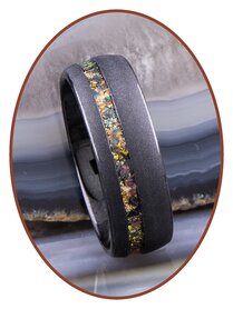 Holographic' - Special Cremation Ashes Ring - 6 or 8mm width -  JRB146HG-4M2B - JB Memorials affordable ash pendant ash jewelry ash ring  ash bracelet mini urn