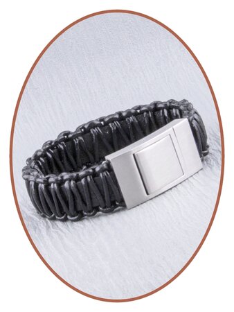 JB Memorials Stainless Steel Leather Special Cremation Ash Bracelet - ZAS050