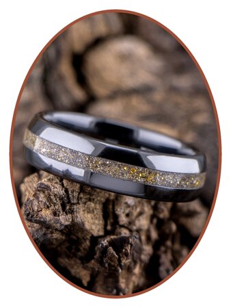 Ceramic Zirconium Cremation Ash Ring (Gold) - TC01G