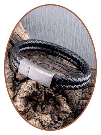 JB Memorials Stainless Steel Vintage Leather Cremation Ash Bracelet - ASB029