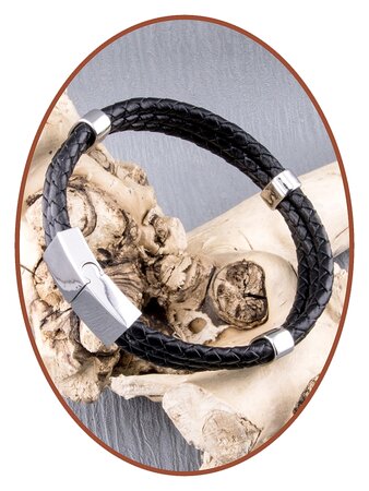 JB Memorials Stainless Steel Leather Ash Bracelet - ZAS014H