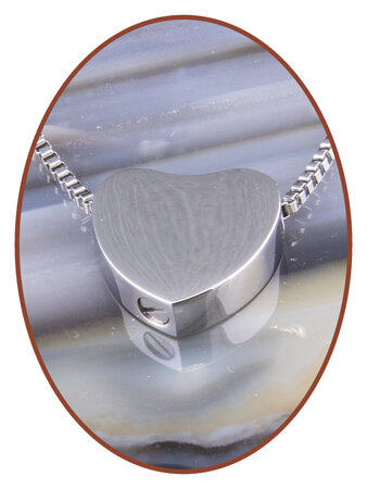 Stainless Steel Engravable Heart Cremation Pendant - B423