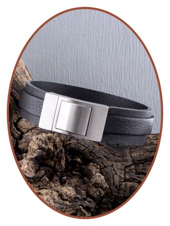 JB Memorials Stainless Steel Special Leather Cremation Ash Bracelet - ZAS057